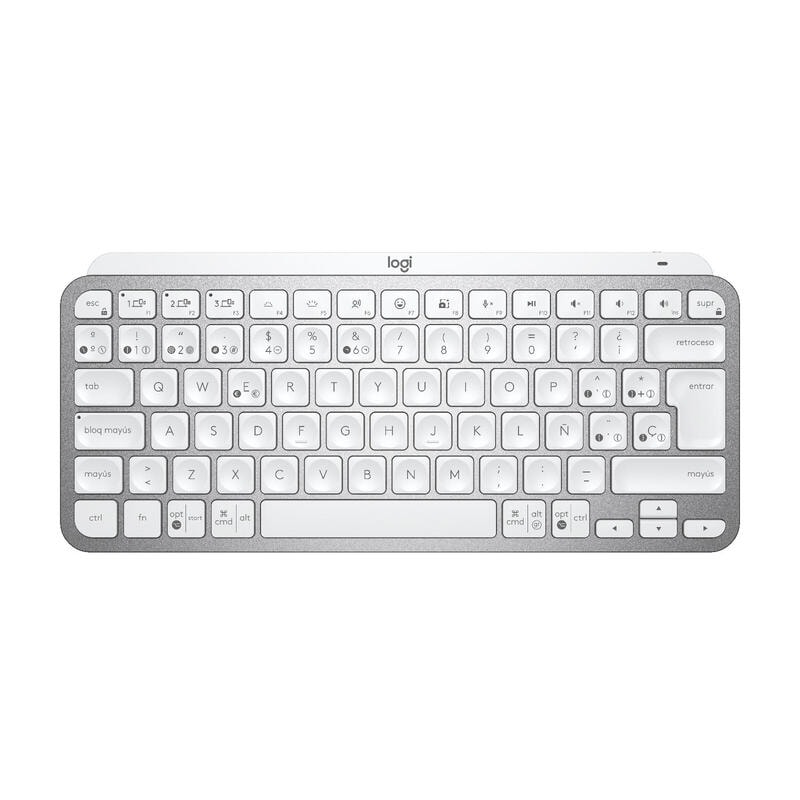 Teclado EspaÃÂ±ol Logitech Mx Keys Mini Rf Wireless + Bluetooth Qwerty Gris