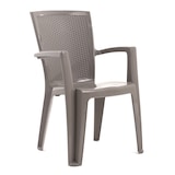 thumbnail of Set de 6 chaises monobloc en polypropylène avec fibre de verre, effet rotin, empilables pour extérieur et jardin, bar et restaurant - Diana - Taupe