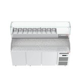 thumbnail of Gastronics Pizzakühltisch Premium – Kühltheke mit grauem Granit, Fischgrätenverkleidung, LED 207 x 80 x 145 cm 3 Türig