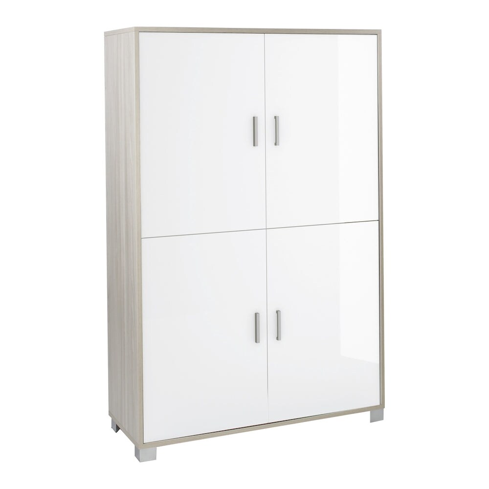 SARMOG MOBILE 4 ANTE KIT L108 P41 H161 in truciolare nobilitato color olmo chiaro e bianco lucido