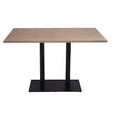 thumbnail of METRO PROFESSIONAL Mesa de restaurante Garrido, madera de fresno/acero, 120 x 80 cm, marrón claro/negro