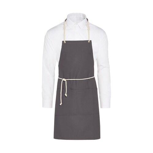 CORSICA - Cord Bib Apron with Pocket: One Size / Grey