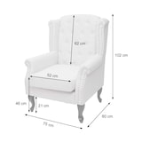 thumbnail of Chesterfield fauteuil, relax club fauteuil wing chair, waterafstotende stof/textiel ~ lichtroze met poef