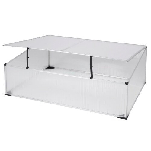 Frühbeet Gewächshaus Aluminium Frühbeetkasten Pflanzenhaus 100x60x40cm