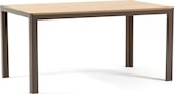 thumbnail of Rechteckiger Innentisch 150x90 cm mit Aluminiumgestell und Tischplatte in Holzoptik, ideal für Küche und Esszimmer–NOAH-Taupe/Holz