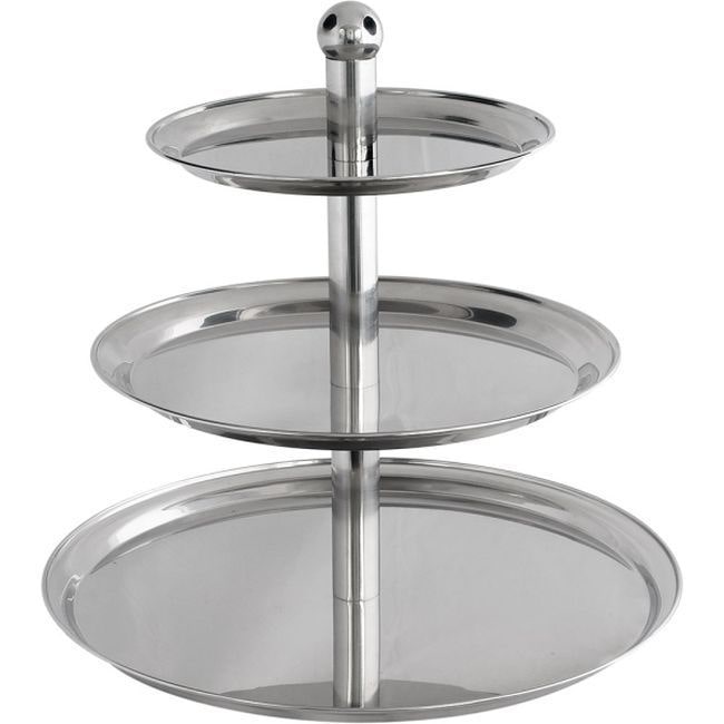Etagere 3-stufig Edelstahl – Elegante Kuchen- & Servieretagere für Buffet & Deko