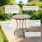 thumbnail of Mosaiktisch 60 cm Ø, mediterraner Garten- & Terrassentisch, 71 cm hoch, Anthrazit-Terrakotta, Raburg Mayla