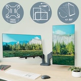 thumbnail of Leitz Ergo Braccio Doppio Regolabile per Monitor 17"-32", Grigio Scuro, 65380089