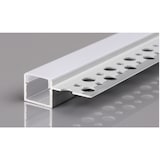 thumbnail of 2m LED Alu Profil Unterputz Rigips Trockenbau Schiene Kanalprofil mit Milchglas Abdeckung Kanal System für LED-Streifen Profil H-5