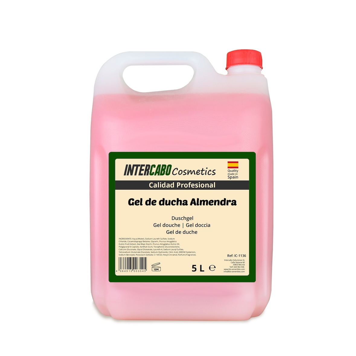 Gel de Ducha de Almendra Intercabo Cosmetics - Bidón de 5L