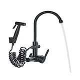 thumbnail of JULIE |Torneira misturadora gastronómica de parede preta|de cozinha profissional em aço inoxidável com duche de mão|restaurante de parede de bica alta