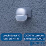 thumbnail of Infrarot Bewegungsmelder IP44 180 Grad Silber