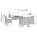 thumbnail of vidaXL 8-tlg. Garten-Sofagarnitur mit Kissen Grau Poly Rattan