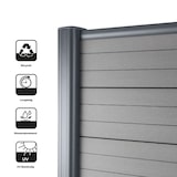 thumbnail of WPC Zaun Komplettset 180 x 180 cm - Gartenzaun Sichtschutzzaun Windschutzzaun - Inklusive Montagematerial (WPC-Pfosten)