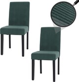 thumbnail of Décoshop26 - Set aus 2 Esszimmerstühlen mit hoher Rückenlehne bezogen mit grünem Cordstoff und mit dunklen Holzbeinen 04_0007330