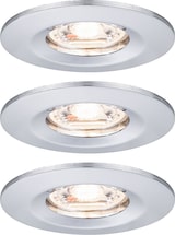 thumbnail of Paulmann LED Einbauleuchte Nova Mini Coin Basisset starr IP44 rund 65mm  Coin 3x4W 3x310lm 230V  2700K Chrom 94303