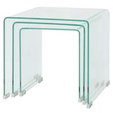 thumbnail of Ensemble de tables gigognes 3 Pièces Verre trempé Transparent Modèle Atlas Line Élite