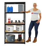 thumbnail of PROREGAL Étagère charge lourde SLIM ELEPHANT S, HxLxP 180x90x45cm, 5 Niveaux, 350kg par Niveau, Noir, Étagère Robuste de Garage, Atelier