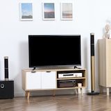 thumbnail of HOMCOM Móvel de TV Moderno com 2 Portas e 2 Prateleiras de Armazenamento para Televisores de até 46" 110x39x48,8cm Madeira e Branco