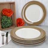 thumbnail of Ritzenhoff 6x Nougat Doppio Speiseteller Ø27cm Weiß-Braun Porzellan Essteller