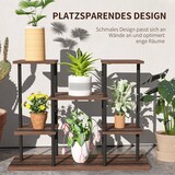 thumbnail of Pflanzenständer Blumenregal 80x24x62 cm mit 4 Etagen, platzsparende Blumentreppe für Innen und Außen, Stahlrahmen, Holzböden, Anthrazit