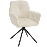 thumbnail of tectake Draaibare fauteuil Lenia, gestoffeerd - 6-delige set Fluweel crème/zwart
