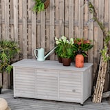 thumbnail of Outsunny Panca Contenitore in Legno Cassapanca da Esterno Grigio