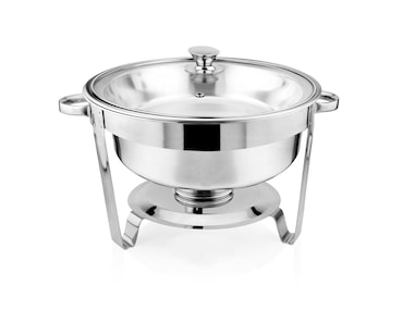 METRO Professional Calientaplatos, acero inoxidable / vidrio, 5L, redondo, con tapa de vidrio