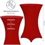 thumbnail of DETEX® Stehtischhusse Rot 80-85cm Verstärkter Fußbereich 30°C Waschbar Stehtisch Hussen Stretch Tisch Überzug Hochzeit
