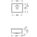 thumbnail of Villeroy&Boch Unterbau Spülbecken inkl. Ablaufgarnitur Subway 60 SU Weiß Alpin 545x440mm