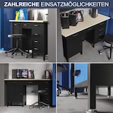 thumbnail of Werkbank Werkstatt KARL - 6 Schubladen, 1x Schließfach, MDF-Tischplatte Braun | Werktisch Montagewerkbank Arbeitstisch 85x170x60cm Schwarz