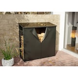 thumbnail of DELUKE® Kaminholzregal aussen mit Abdeckung HEOD Brennholzregal aussen Kaminholzunterstand Kaminholzständer, 70x165x165, Aluminium, Mit Plane