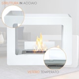 thumbnail of Lareira a Bioetanol Lareira de Chão Queimador em Aço 1,7 Litros 3 Kw Branco cm 74x25x60 Design Moderno de Chão