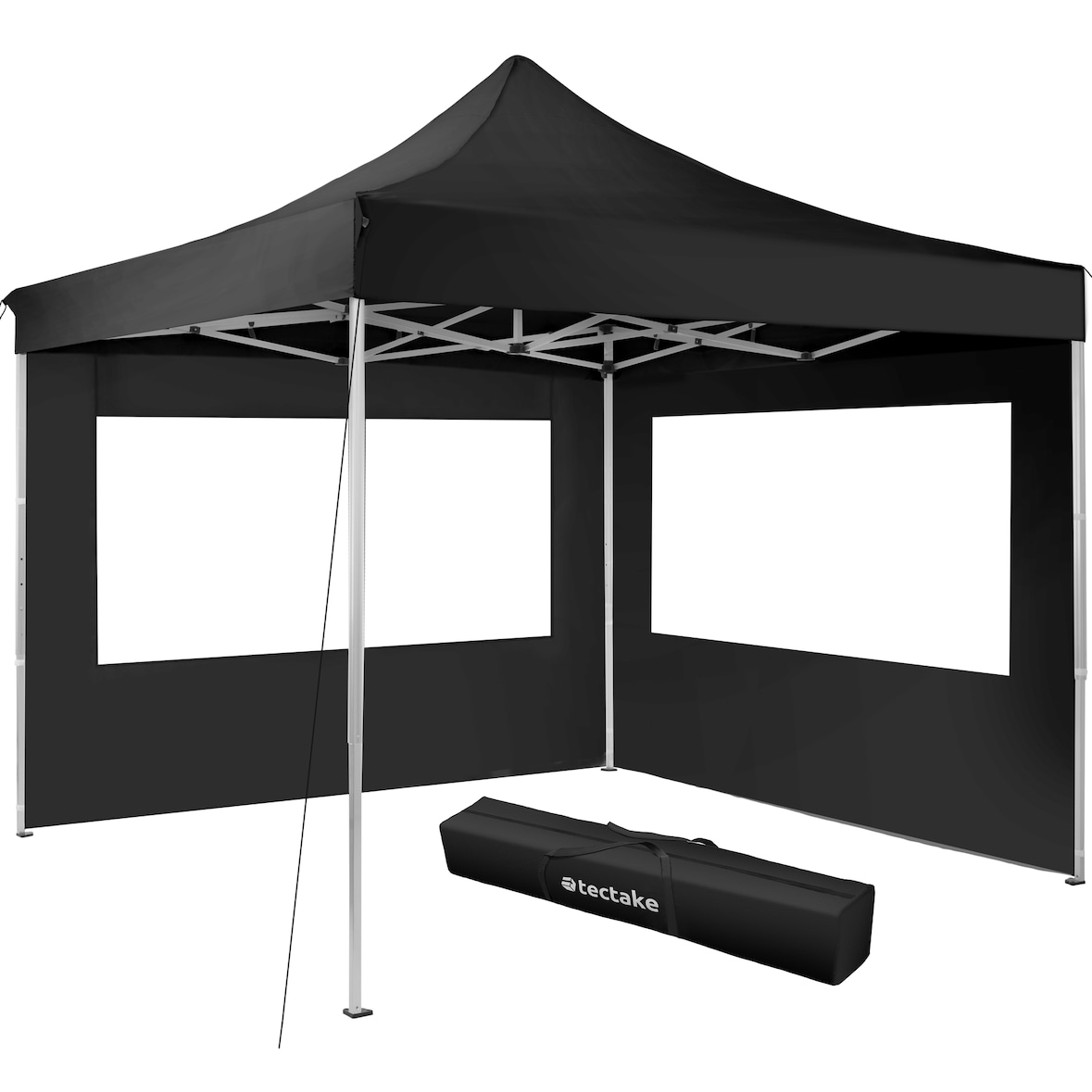 tectake Tonnelle 3 x 3 m avec 2 rideaux - noir - 403149