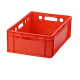 thumbnail of E2 Kiste (600 x 400 x 200mm) mit rotem Deckel Fleischkiste Lagerkiste Metzgerkiste in rot