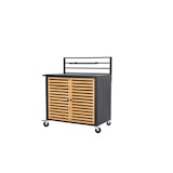 thumbnail of Tarrington House Estação de serviço Ateo com portas giratórias, alumínio/madeira de eucalipto, 114 x 60 cm, preto/natural