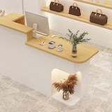 thumbnail of Rezeption Theke Bar Kasse Schreibtisch Holzoptik und Weiß 140cm L