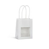 thumbnail of Borsa shopper con finestra kraft bianca manici intrecciati 11,4+6,4× 14,6 cm per 300 unità – Gimex