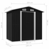 thumbnail of vidaXL Gartenschuppen Anthrazit Stahl 204 x 132 x 186 cm