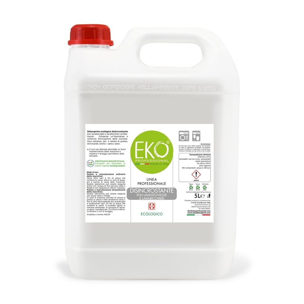Disincrostante Professionale Ecologico Eko Professional 5 LT - Prodotto Professionale - HACCP - CERTIFICATO BIOCERTITALIA