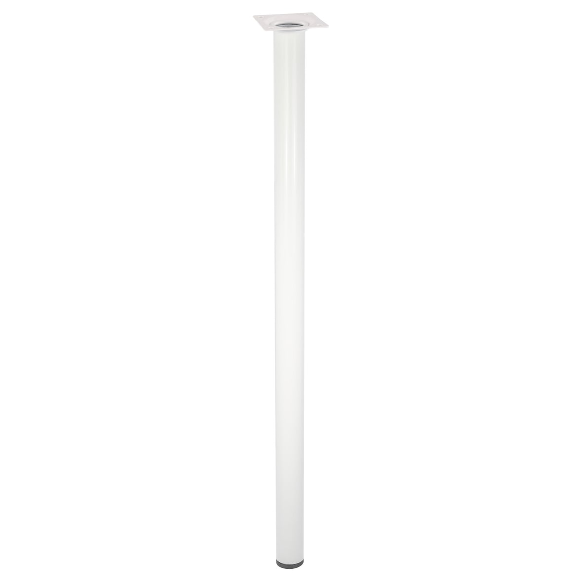 WAGNER Möbelbein CLASSIC RETRO - Ø 30 x 600 mm, Anschraubplatte 60 x 60 mm, Gewinde Ø 10 mm, Stahl, weiß - 12166001