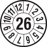 thumbnail of Jahresprüfplaketten ab 26, Jahresfarben, Folie, Ø 40mm - Bogen = 10 Plaketten - 40 mm Folie selbstklebend