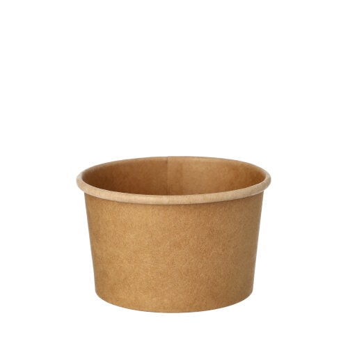 PAPSTAR 500 Suppenbecher, Pappe rund 230 ml Ø 9,8 cm · 6 cm braun "100% Fair"