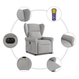 thumbnail of vidaXL Massagesessel mit Aufstehhilfe Elektrisch Wolkengrau Stoff