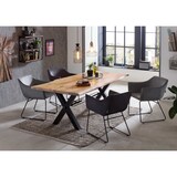 thumbnail of SIT Möbel Esstisch Baumkante | 200 x 100 x 78 cm | Platte 56 mm Akazie natur | X-Gestell Metall antikschwarz | 15874-11 | Serie TABLES&CO