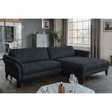 thumbnail of KAWOLA Sofa MALTA Ecksofa Stoff schwarz mit Kopfstütze Recamiere rechts