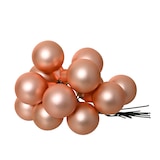 thumbnail of 12 Glaskugeln am Draht 2,5cm Weihnachtskugeln Spiegelbeeren matt - kleine Dekokugeln Christbaumschmuck Weihnachtsdeko Pfirsich Perle