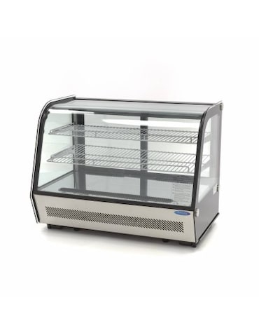 Maxima - 9400850 - Vetrina refrigerata 160L porte scorrevoli posteriori vetro curvo luci LED 88x56.8x68.6 cm