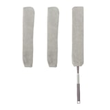 thumbnail of Relaxdays flacher Staubwedel, Lücken putzen, Teleskopstange bis 115 cm, 3 waschbare Bezüge, Spaltstaubreiniger, grau