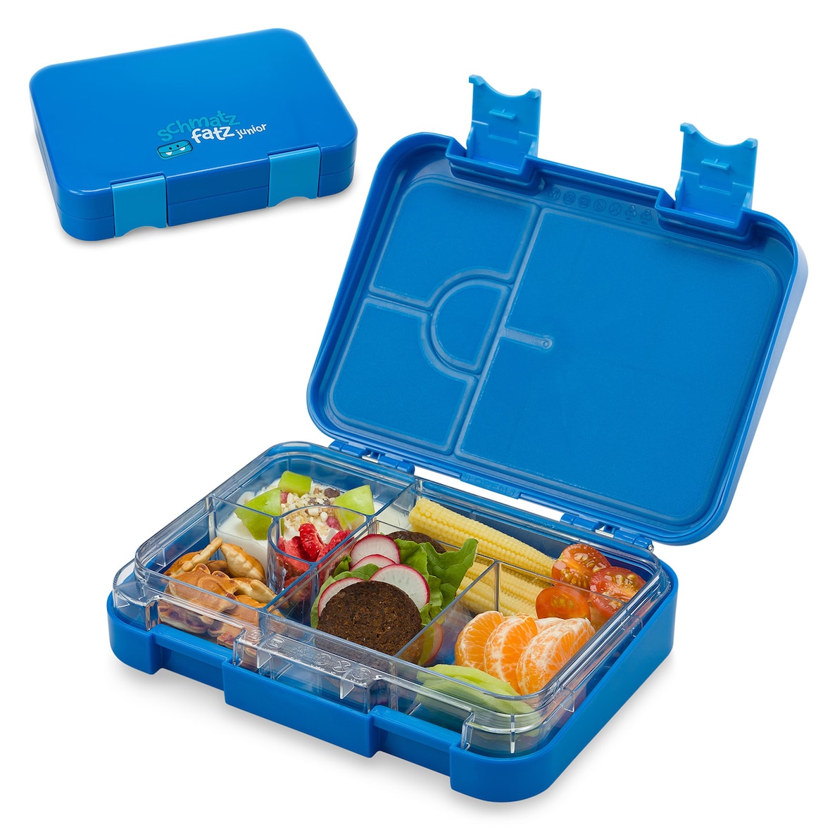 schmatzfatz junior Lunchbox 6 Fächer 21,3 x 15 x 4,5 cm Blau